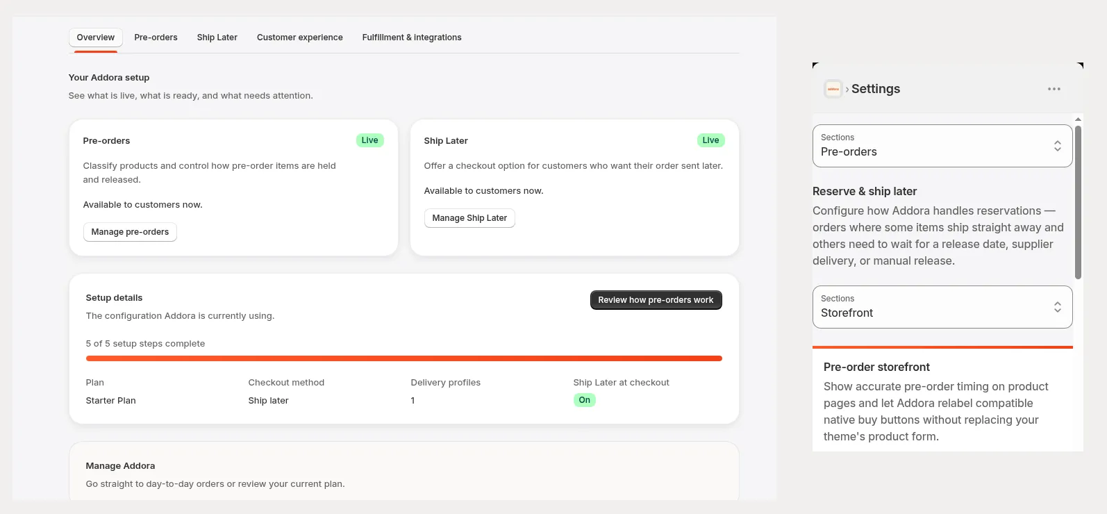 Setup overview on desktop and mobile